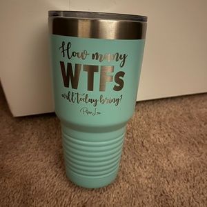 How many WTF will today bring - Piper Lou teal/light blue tumbler